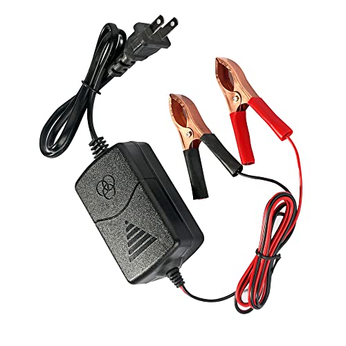 Car Battery Charger,12V Battery Trickle Charger with Alligator Clips and Short Circuit Protection, Battery Maintainer with 3 Stage Charging & Power Indicator