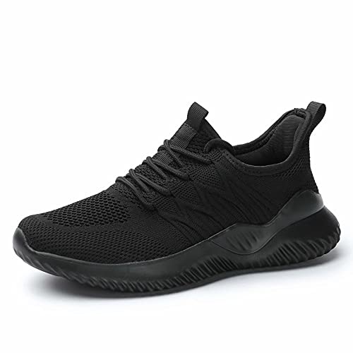 Women's Ladies Tennis Shoes Running Walking Sneakers Work Casual Comfor Lightweight Non-Slip Gym Trainers Black