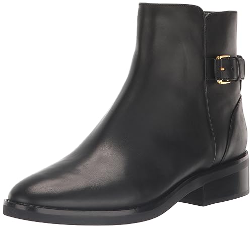 COLE HAAN Women's Hampshire Buckle Bootie Fashion Boot, Black Leather, 8