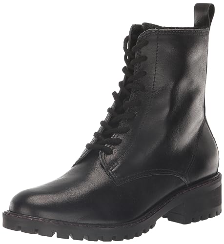 Lucky Brand Women's Kancie Combat Boot, Black, 8.5