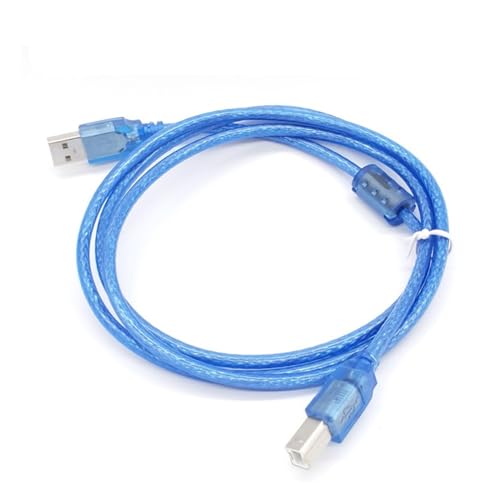 Cable USB 2.0 Printer Cable USB 2.0 Type A Male to Type B Male Foil+Braided Shielding Transparent Blue 0.3M 0.5M 1.5m 2m 3m 5m 10m (Size : 3m)