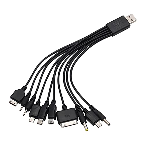 Diarypiece 10 in 1 Universal USB Cable, Multiple Universal Charging Cable for Cell Phones Blutooth Earphone Speaker Adapter Cable, 20cm Data Cable