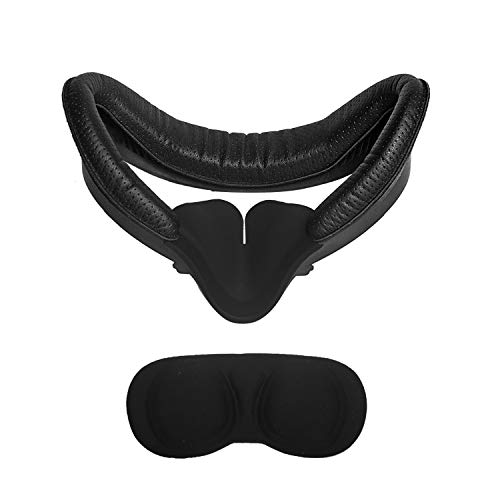 pordsioc Upgrade Facial Interface Bracket & Protein Leather Foam Face Cover Pad & Lens Cover Silicone Anti-Leakage Nose Pad for Oculus Quest 2 Accessories Set 4 in 1