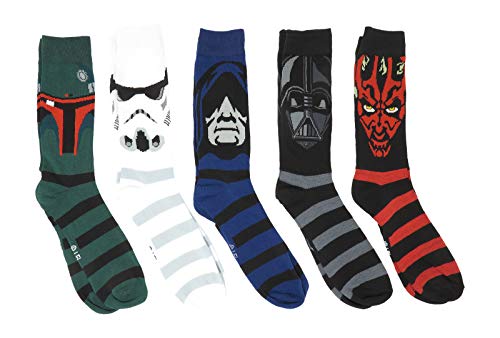 Star Wars Villains Character Faces Crew Socks 5 Pair Pack