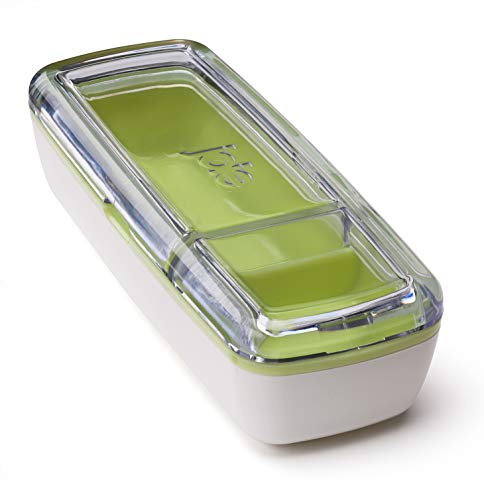 Joie Kitchen Gadgets Snack Container, White, Food Storage, Rectangular, Divided, On-The-Go, Transport Snacks, Pack of 1