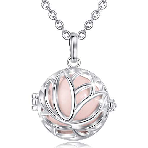 AEONSLOVE Harmony Necklace Pregnancy, Lotus Harmony Ball Music Angel Chime Caller Bell 20mm Wishing Balls Bola Necklaces Jewellery Pregnancy Gifts for Mom Baby Shower Pregnant Women