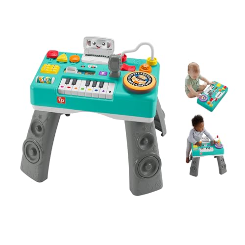 Fisher-Price Laugh & Learn Baby & Toddler Toy Mix & Learn DJ Table Musical Activity Center with Lights & Sounds for Ages 6+ Months