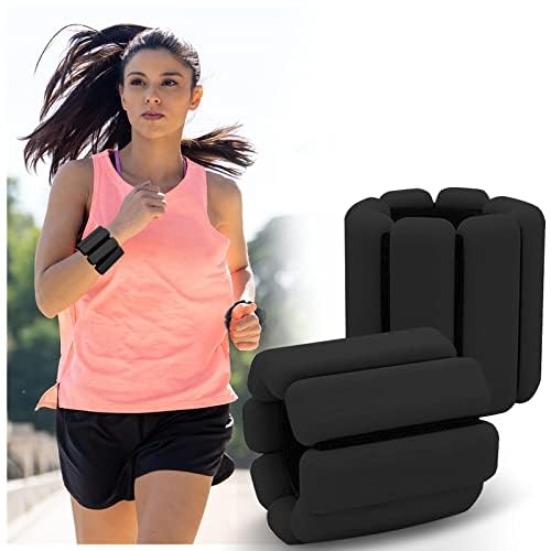 66FIT Wrist Ankle Weights Set of 2 (1Lb Each) Adjustable Ankle Weights for Women Men Kids Increase Training Intensity Wrist Weights Sets for Women Strength Training Walking Running Yoga Pilates Gym
