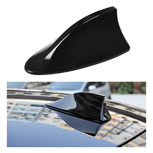 Shark Fin Antenna Cover for Car, Automotive Top Roof Aerials AM/FM Radio Signal Base, Vehicle Shark Fin Shape Cover with Adhesive Tape, Car Accessories Universal for Most Sedan, SUV, Van (Black)