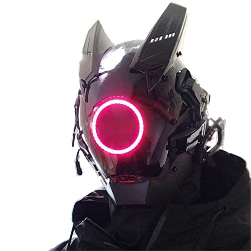 Ormakurda Cosplay Mask for Men Women, Futuristic Punk Techwear, Mask Cosplay Halloween Fit Party Music Festival Accessories (Red)