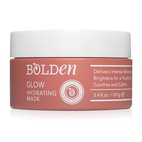 BOLDEN GLOW Hydrating Mask | Deep Moisturizing Facial Mask for Dry Skin | Gently Hydrating Hyaluronic Acid Moisturizer | Non-Comedogenic | 3.4 Fl Oz
