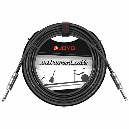 JOYO Audio Instrument Cable 15ft for Bass & Guitar 1/4 Inch Straight Professional Amp Cord (Black, CM-04)