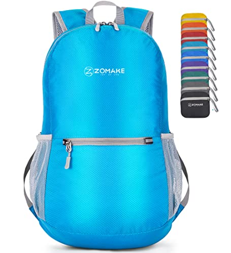 ZOMAKE Ultra Lightweight Hiking Backpack 20L - Packable Small Backpacks Water Resistant Daypack for Women Men(Light Blue)