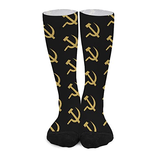 Hammer and Sickle USSR High Stockings Printed Tube Socks Color Matching Socks Sports Warm for Unisex