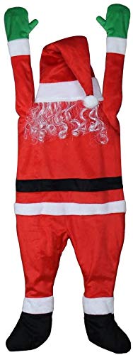 YEAHBEER 4.92 FT Christmas Hanging Santa Claus,Christmas Outdoor Decoration for Gutter or Roof/Chimney/Tree/Porch