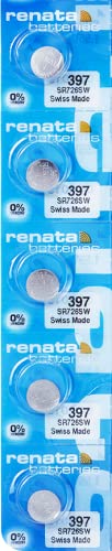 Renata Batteries 397 Silver Oxide 0% Mercury Battery (5 Pack)
