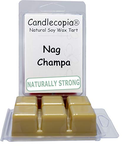 Candlecopia Nag Champa Strongly Scented Hand Poured Vegan Wax Melts, 12 Scented Wax Cubes, 6.4 Ounces in 2 x 6-Packs