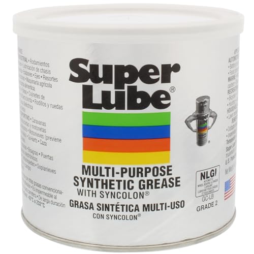 Super Lube 41160 Synthetic Grease (NLGI 2), 14.1 oz Canister, Translucent White