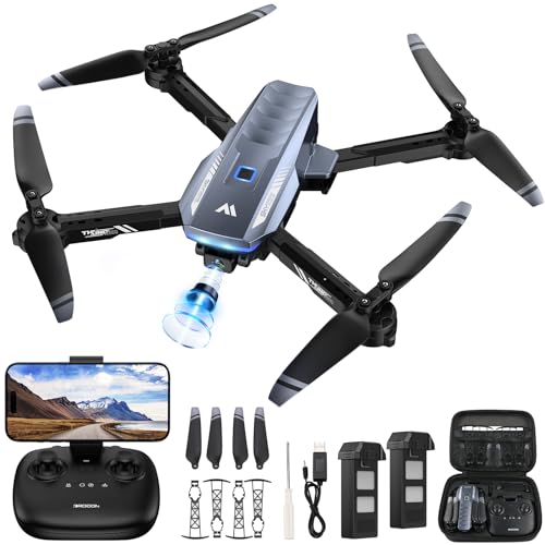 DROCON Drone with Camera for Adults ,1080P HD Adjustable WIFI FPV Drone for Kids Beginners,RC Mini Drone Toys Gifts with Altitude Hold,360°Flip ,Headless,Gestures Selfie,3 Speed Mode, 2 Batteries with Carrying Bag