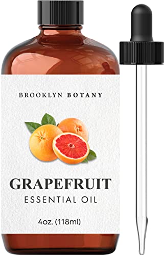 Brooklyn Botany Grapefruit Essential Oil - Huge 4 Fl Oz - 100% Pure and Natural - Premium Grade with Dropper - for Aromatherapy and Diffuser