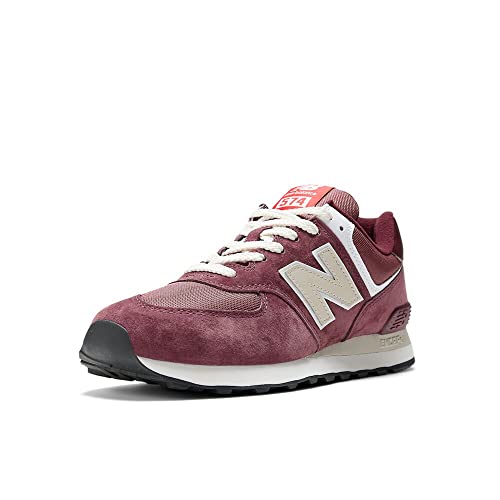 New Balance Unisex 574 V2 Heritage Brights Sneaker, Maroon/Grey, 10 US Men