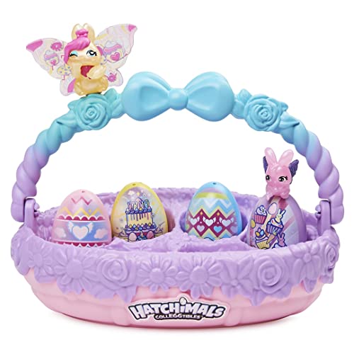 Hatchimals CollEGGtibles, Family Spring Toy Basket with 6 Bunny Characters, Kids Toys for Girls Ages 5 and up