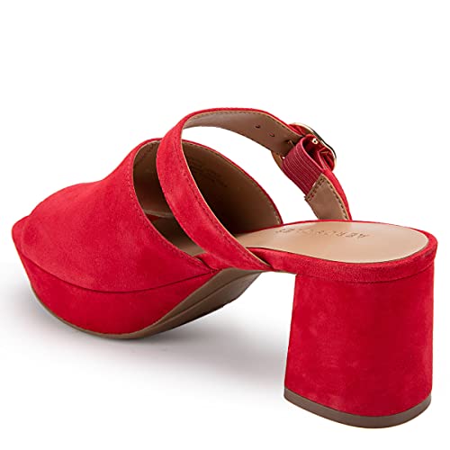 Aerosoles Women's Cosmic Heeled Sandal, Red Suede, 8.5 Wide