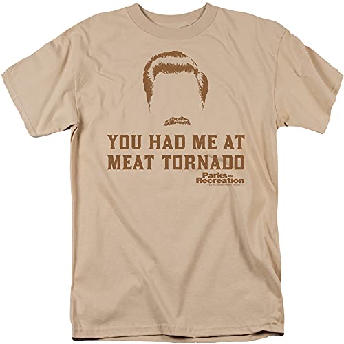 You Had Me at Meat Tornado - Parks & Recreation Adult T-Shirt, Medium Brown