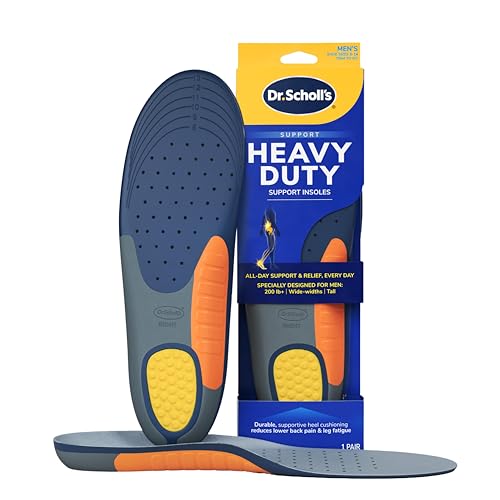 Dr. Scholl's Heavy Duty Support Insole Orthotics, Big & Tall, 200lbs+, Wide Feet, Shock Absorbing, Arch Support, Distributes Pressure, Trim to Fit Inserts, Work Boots & Shoes, Men Size 8-14, 1 Pair