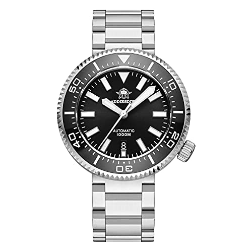 ADDIESDIVE Diver 1000M 45MM Mens Dive Watch Automatic with Exhaust Valve Luminous Synthetic Sapphire Crystal