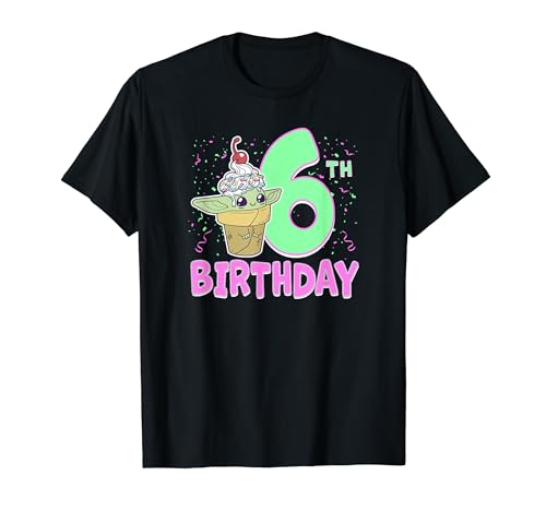 Star Wars: The Mandalorian Grogu 6th Birthday Ice Cream Cone T-Shirt