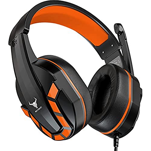 Kikc PS4 Gaming Headset with Mic for Xbox One, PS5, PC, Mobile Phone and Notebook, Controllable Volume Gaming Headphones with Soft Earmuffs for Kid