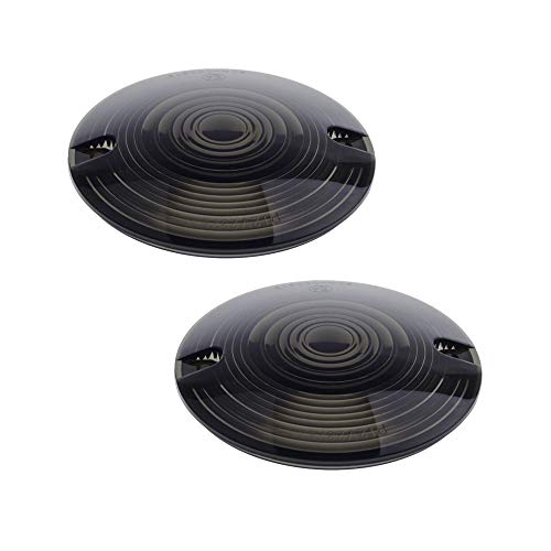 NTHREEAUTO Turn Signal Lights Lens Covers Smoked Compatible with Harley Touring Electra Glide Road King Softail