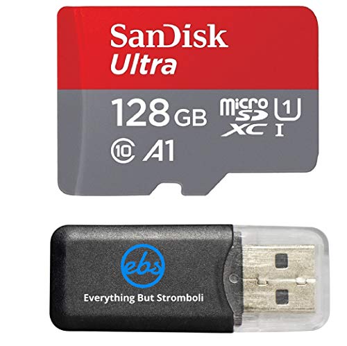 SanDisk 128GB Ultra Micro SDXC Memory Card Bundle Works with Samsung Galaxy Note 8, Note 9, Note Fan Edition Phone UHS-I Class 10 (SDSQUAR-128G-GN6MN) Plus Everything But Stromboli (TM) Card Reader