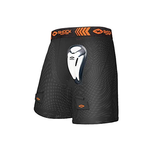 Shock Doctor Men’s Loose Hockey Shorts Supporter with BioFlex Cup Included, Youth, Boys Sizes