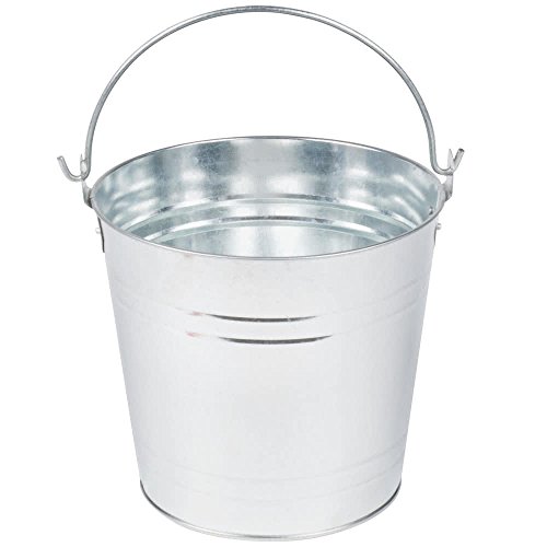 American Metalcraft PTUB87 Natural Galvanized Steel Pail with Handle, 1.16-Gallon, 8' Diameter, Silver