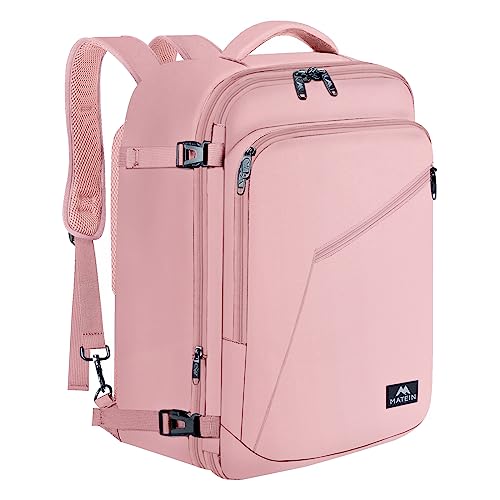 MATEIN Pink Travel Backpack for Women, Large Backpack Airline Approved, Expandable Carry on Backpacks, 35L Convertible Suitcase, Weekender Back Pack for Hiking Sport Gym, Gift for Traveler