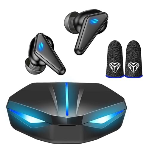 YOVDA Wireless Gaming Earbuds, 65ms Low-Latency Bluetooth V5.0 Earphones, 3-Hole Noise Reduction Headphone, Dual-Mode TWS in-Ear Earbuds for Call of Duty Gamers, Black-K5S Game Earphone, K55
