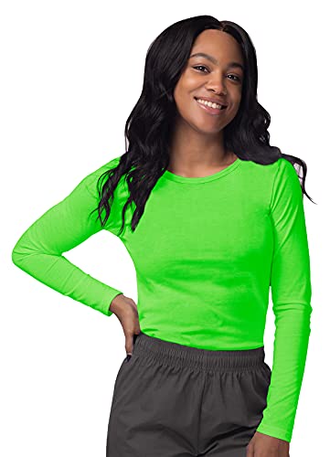 Sivvan Scrubs for Women - Long Sleeve Comfort Underscrub Tee - S8500 - Neon Lime Green - L