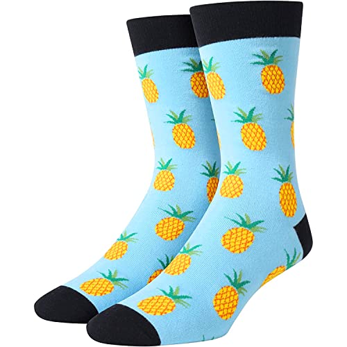 sockfun Funny Pineapple Gifts Hawaiian Gifts, IVF Fertility Gifts for Men, Novelty Pineapple Socks Fruit Socks Blue