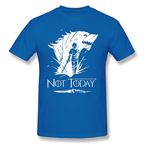 Mens Not Today Arya Stark Short Sleeves T-Shirt Blue