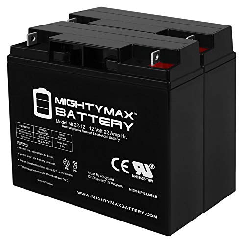 Mighty Max Battery 12V 22AH SLA Battery Replacement for Schumacher DSR SCUPSJ2212 Jump Start - 2 Pack