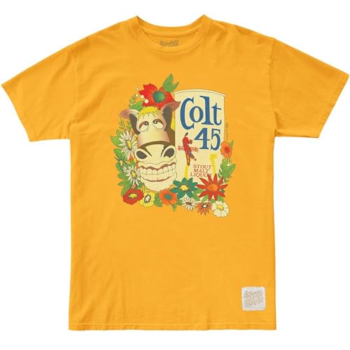 Colt 45 Spicoli Vintage Florals T-Shirt (US, Alpha, Large, Regular, Regular, Orange)