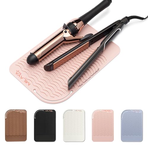 Heat Resistant Mat - Curling Iron Holder - Straightener pad - Flat Iron Holder - Silicone Mat for Hair Tools - Hot Tool Mat - Salon Tools - Hot Iron Holster - Vanity Mat - Vanity Accessories for Women