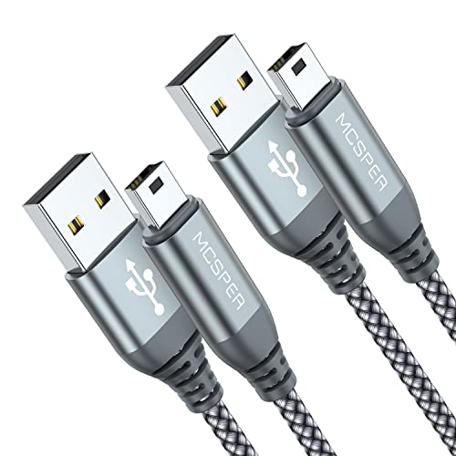 Mini USB Cable [3.3FT 2 Pack],USB 2.0 Type A to Mini B Cable Braided Charging Cord Compatible with MP3 Player, Digital Camera,GoPro Hero 3+, PS3 Controller,Garmin Nuvi GPS Yeti Microphone etc