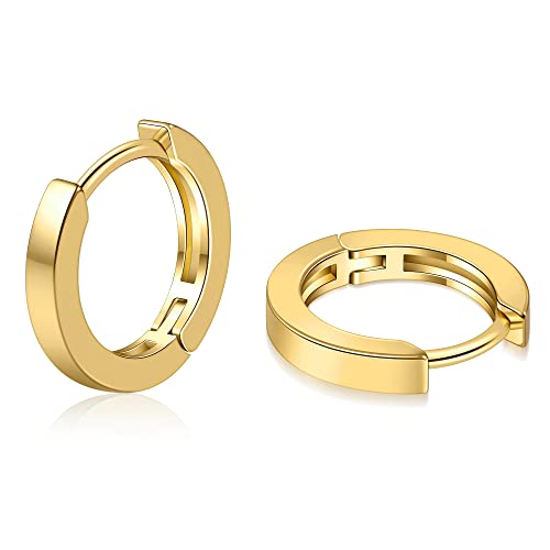 micuco Small Gold Hoop Earrings for Women 14K Gold Plated Huggie Hoop Earrings 8mm