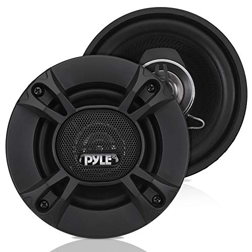 Pyle 2-Way Universal Car Stereo Speakers - 240W 4' Coaxial Loud Pro Audio Car Speaker Universal OEM Quick Replacement Component Speaker Vehicle Door/Side Panel Mount Compatible PL412BK (Pair), Black