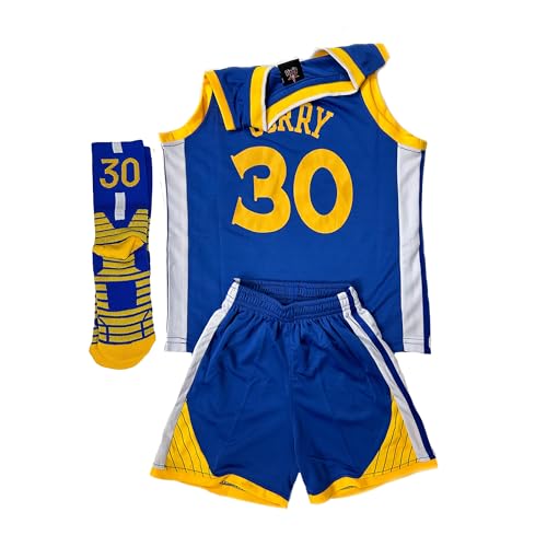 Youth Basketball Jersey Classic 30# Curry Jersey Gift Basketball Fans Jersey 3PC Size-28