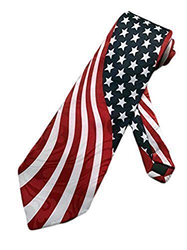 Steven Harris Mens American Flag USA Necktie - Red - One Size Neck Tie