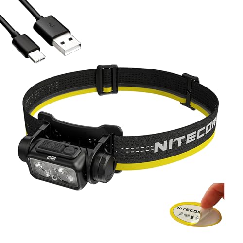 Nitecore NU43 Rechargeable Headlamp, 1400 lumens USB-C Bright Lightweight for Camping, Running, or Working, with Spotlight, Floodlight, Red Light